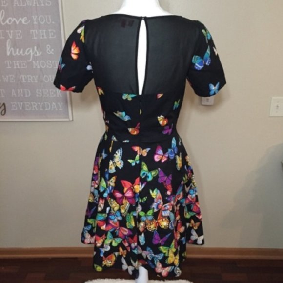 Derhy Butterfly Print Fit and Flare Dress - Picture 4 of 5